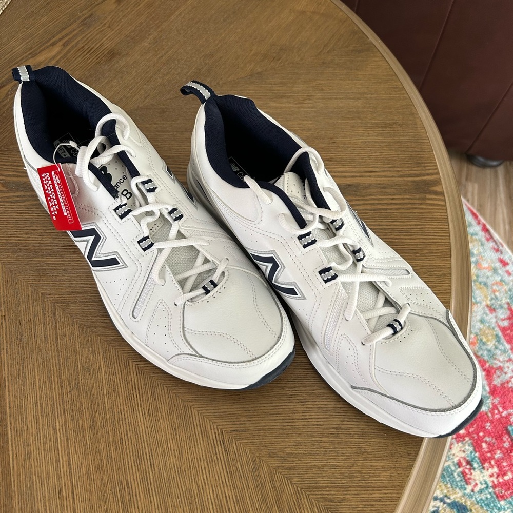 New Balance 608 Men's White and Navy Athletic Shoes